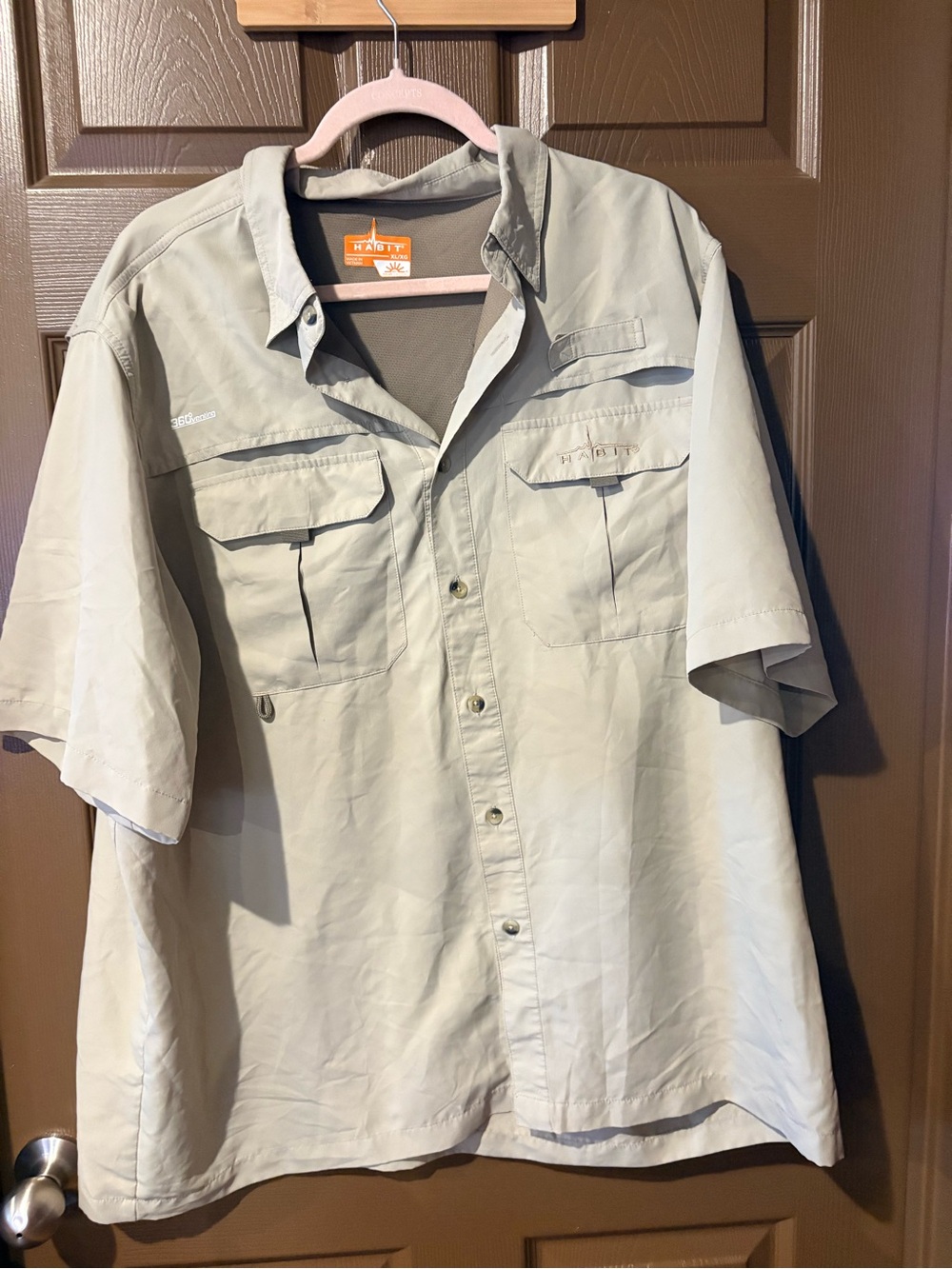Columbia Short-Sleeve Casual Button-Down Shirt - Light Khaki